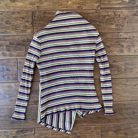 Marques Almeida x 7 For All Mankind Women's Asymmetric Striped Blouse Size XS - Picture 2 of 7